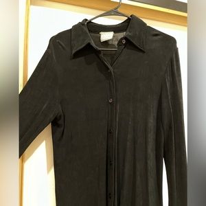 Slinky ribbed black blouse